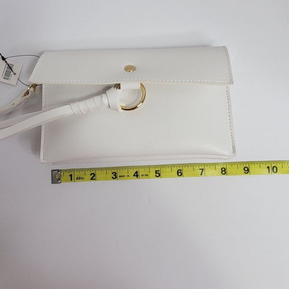 Chicos Convertible Tassel Crossbody Bag Fold Over Bag Zip Up‎ White - Picture 7 of 14